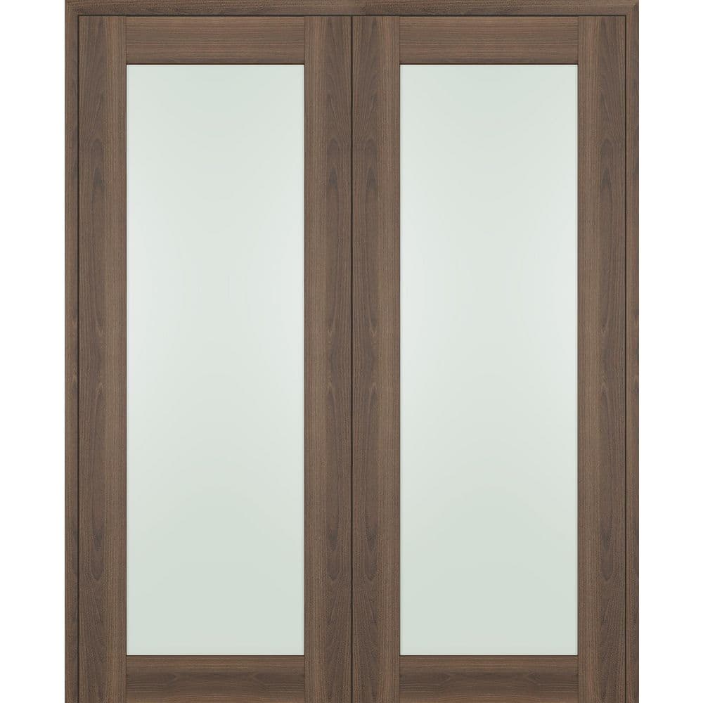 Avon 207 N 60 in. x 96 in. Both Active Full Lite Frosted Glass Pecan Nutwood Wood Composite Double Prehung French Door price history on PriceWatchPro