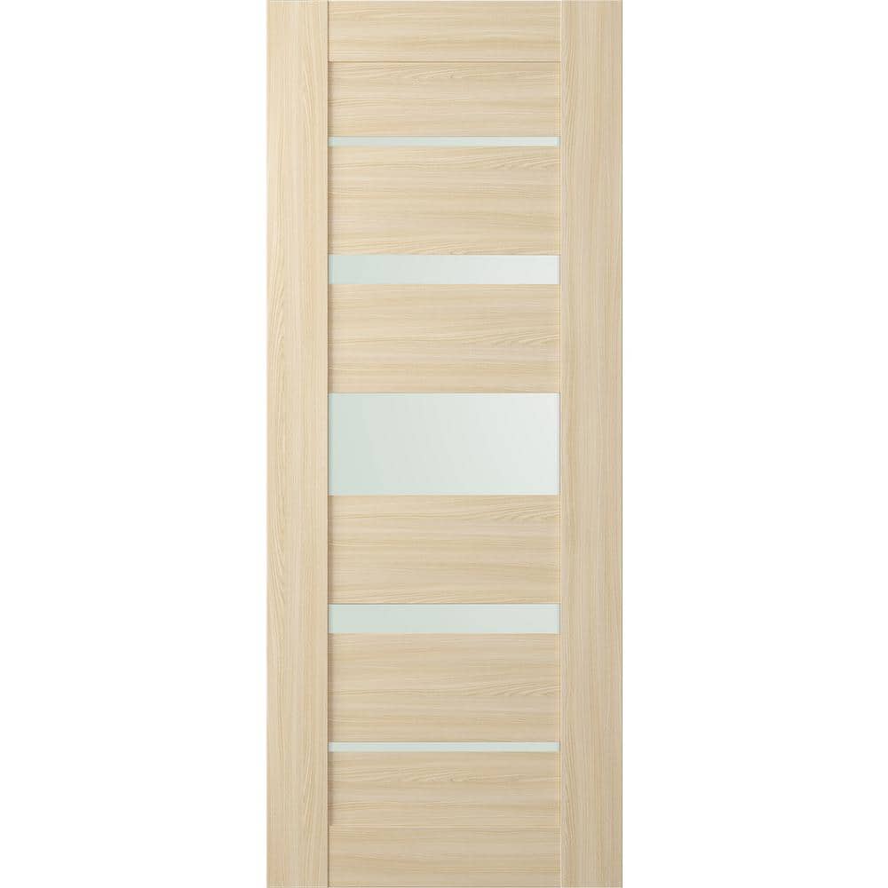 Vona 07-03 28 in. x 80 in. No Bore 5-Lite Frosted Glass Loire Ash Wood Composite Interior Door Slab price history on PriceWatchPro