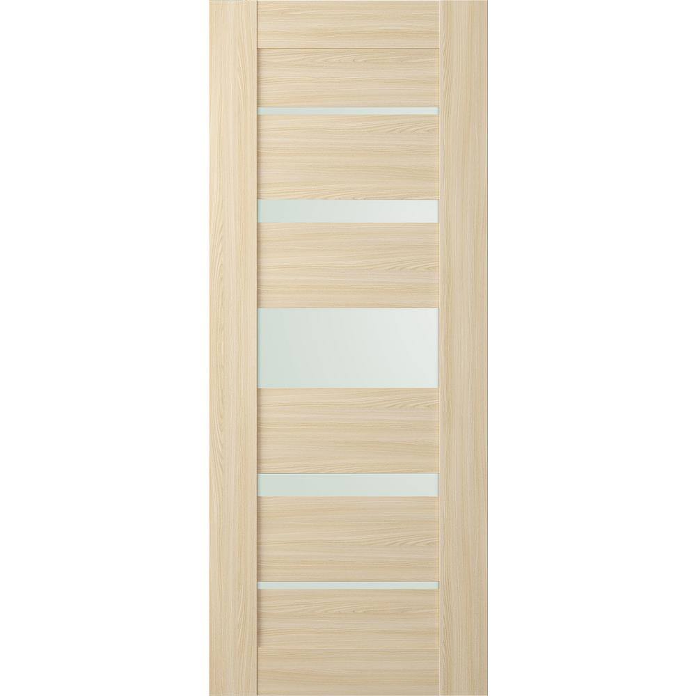 Vona 07-03 36 in. x 80 in. No Bore 5-Lite Frosted Glass Loire Ash Wood Composite Interior Door Slab price history on PriceWatchPro