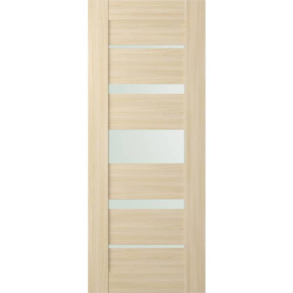 Belldinni Vona 07-03 18 in. x 95.25 in. No Bore 7-Lite Frosted Glass Loire Ash Wood Composite Interior Door Slab