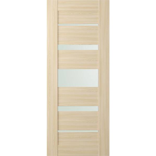 Belldinni Vona 07-03 32 in. x 95.25 in. No Bore 7-Lite Frosted Glass Loire Ash Wood Composite Interior Door Slab