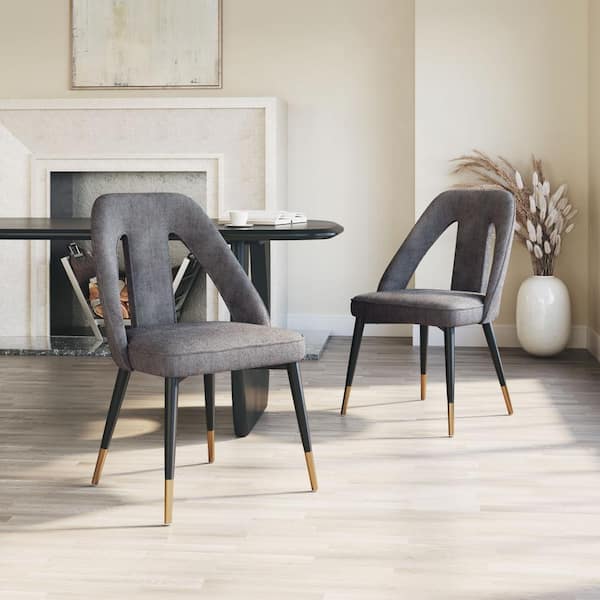 ZUO Artus Gray Boucle Style Fabric Dining Chair