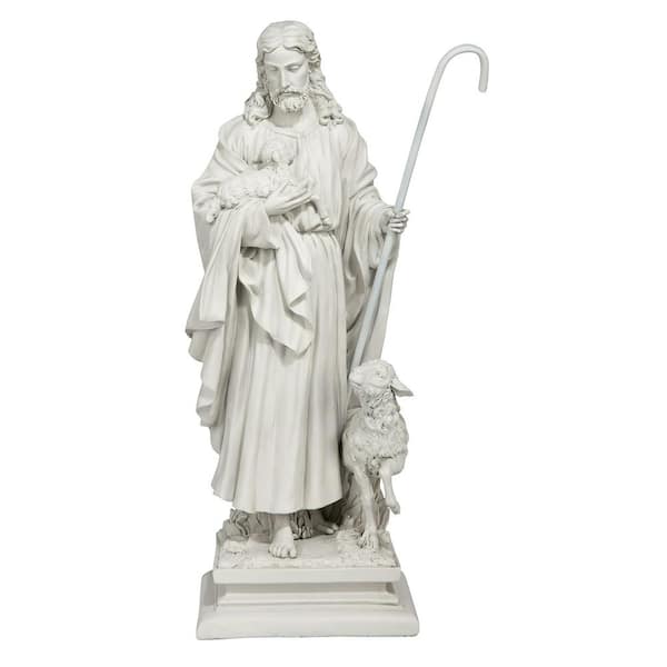Design Toscano 28 in. H Jesus The Good Shepherd Large Garden Statue