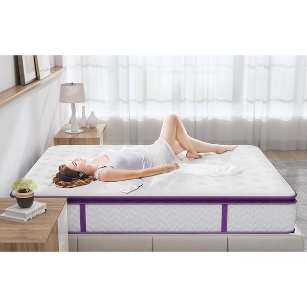 8 in. Medium Firmnes Spring Pillow Top Twin Mattress in White