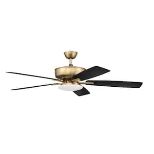 Pro Plus 52 in. Indoor Brushed Satin Brass Ceiling Fan