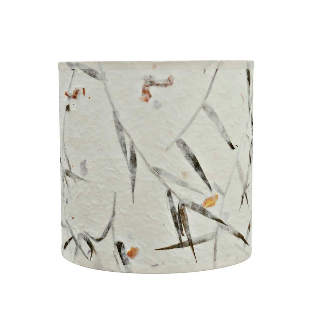 8" Off-White Petal Paper Drum Lamp Shade