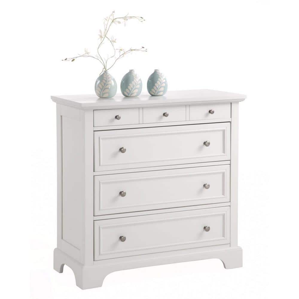 Cottage Charm Off-White Storage Chest with Felt-Lined Drawer