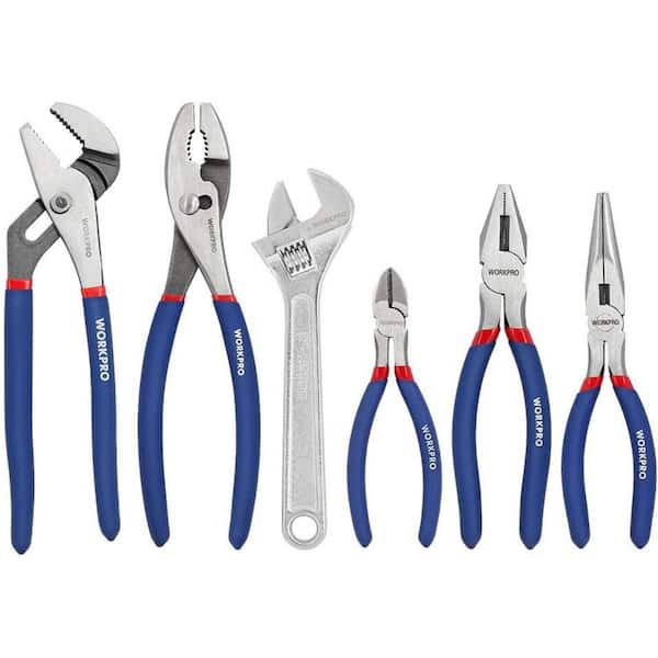 6Piece Pliers,Wrench Set 10in.Pump Plier,10in.Slip Joint Plier,8in.Long Nose Plier,8in.Linesman Plier,6in.Diagonal Plier
