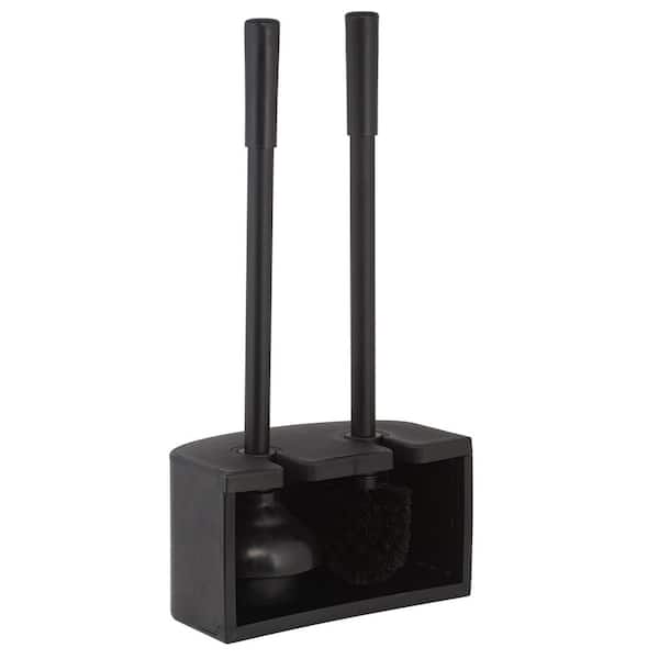 Bath Bliss 2-in-1 Toilet Brush and Plunger Set in Black