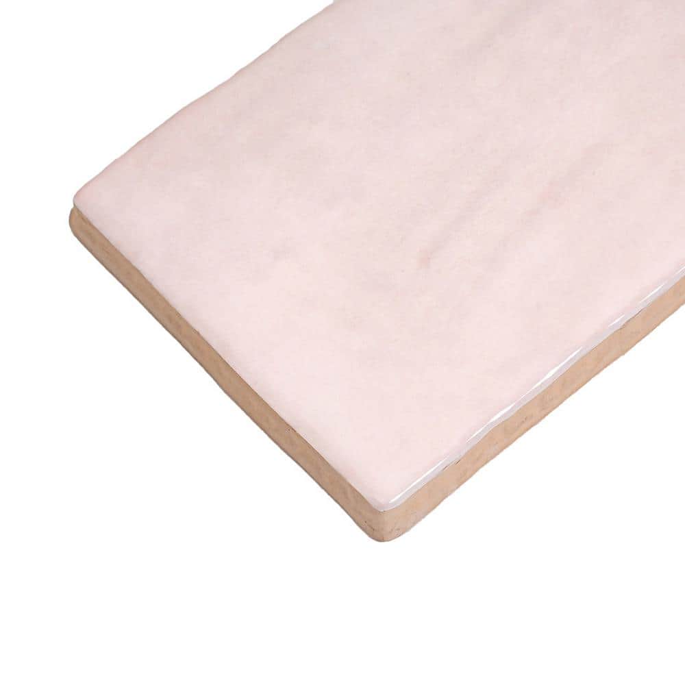 Apollo Pink Polished Ceramic Subway Tile 2.58" x 8"