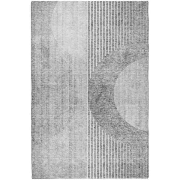 Dream Shag Premium Machine Washable Abstract ADS676 Gray 10 ft. x 14 ft. Area Rug
