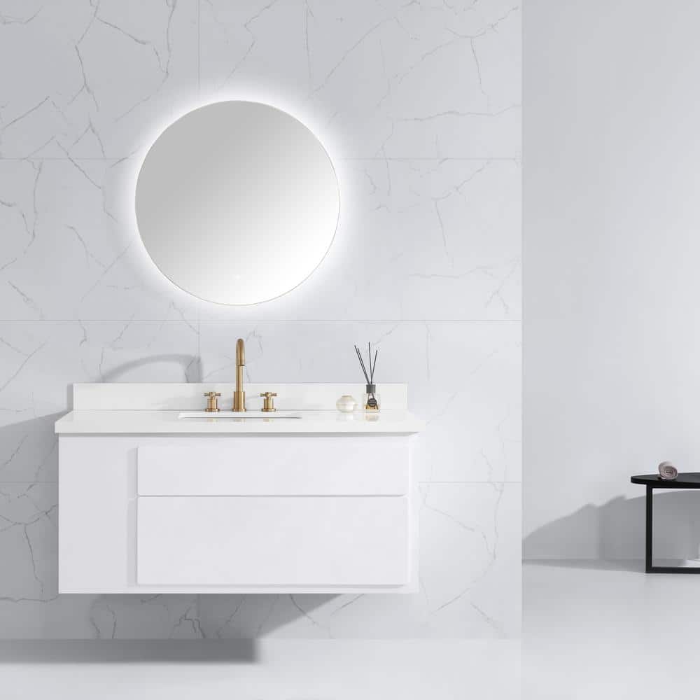 30-Inch Round Frameless LED Bathroom Vanity Mirror