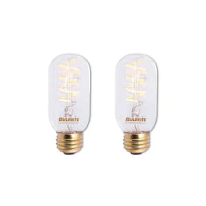 40-Watt Equivalent Amber Light T14 (E26) Medium Screw Base Dimmable Antique LED Light Bulb (2 Pack)