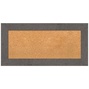 Rustic Plank Grey 35.38 in. x 17.38 in. Framed Corkboard Memo Board