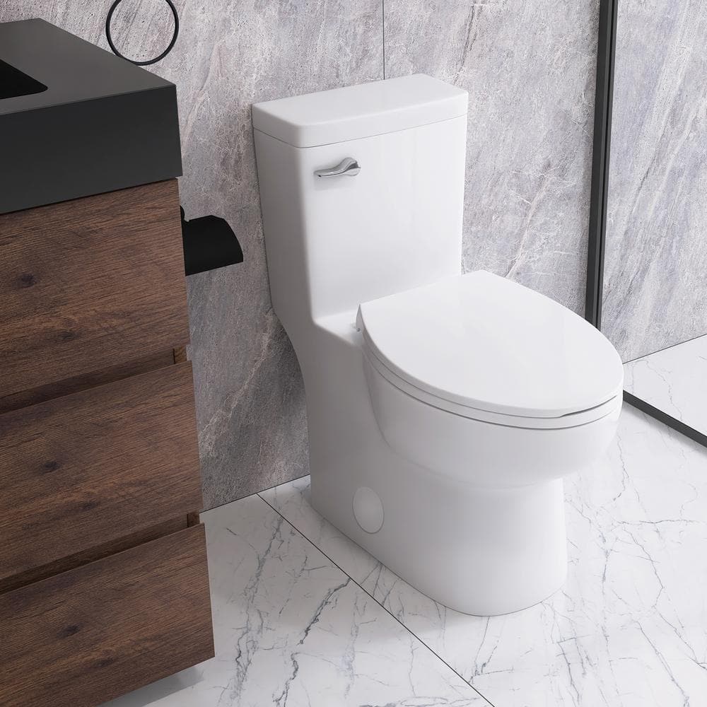 One-Piece Toilet 1.28GPF Siphon Jet Flushing with Toilet Seat