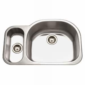 Medallion Series Undermount Stainless Steel 32 in. Double Bowl Kitchen Sink