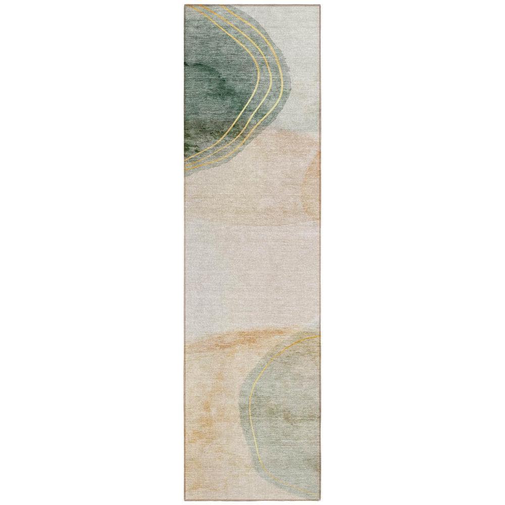 Beige and Green 2 ft. x 8 ft. Woven Abstract Runner Indoor/Outdoor Area Rug price history on PriceWatchPro