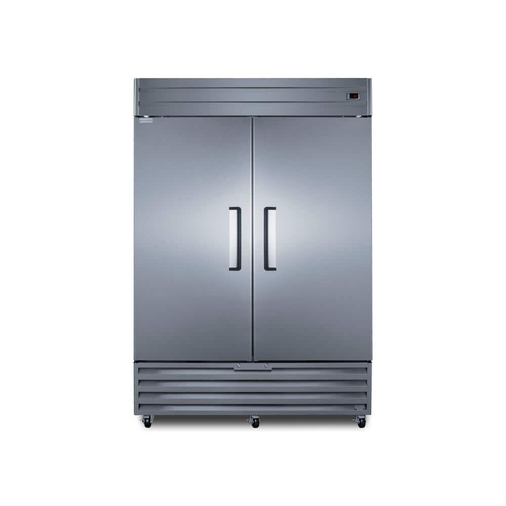 Summit Appliance 54 in. 38.61 cu. ft. Commercial 2-Door Reach In Refrigerator in Stainless Steel, Silver
