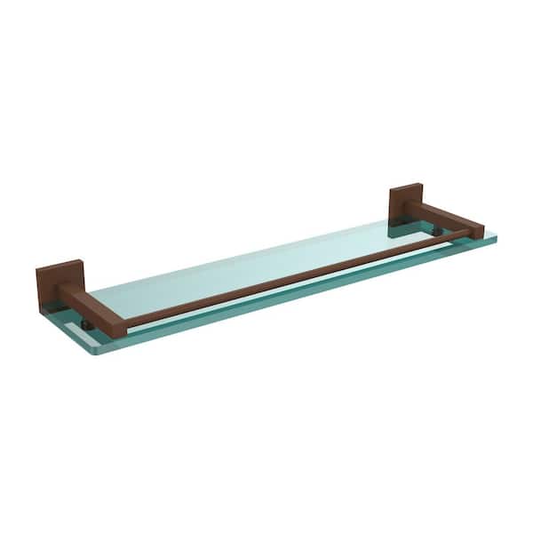 Allied Brass Montero 22 in. L x in. H x 5-3/4 in. W Clear Glass Vanity  Bathroom Shelf with Gallery Rail in Antique Bronze MT-1-22-GAL-ABZ The  Home Depot