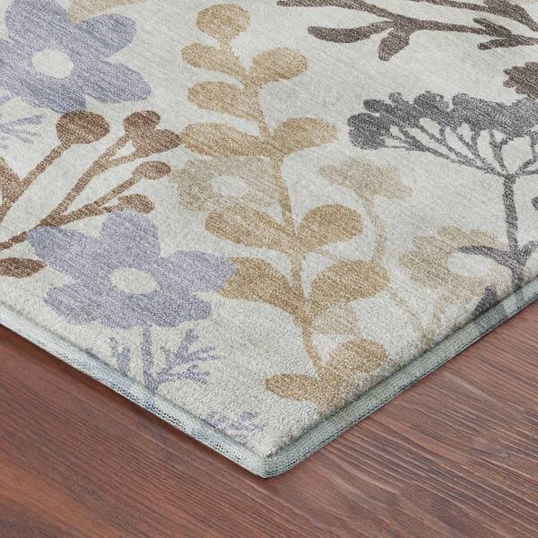 Mayfield Premium Machine Washable Abstract AMF2334 Ivory 2 ft. x 7 ft. Runner Rug