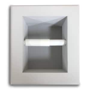 Tripoli Recessed Toilet Paper Holder in Primed Gray Solid Wood Niche Frame