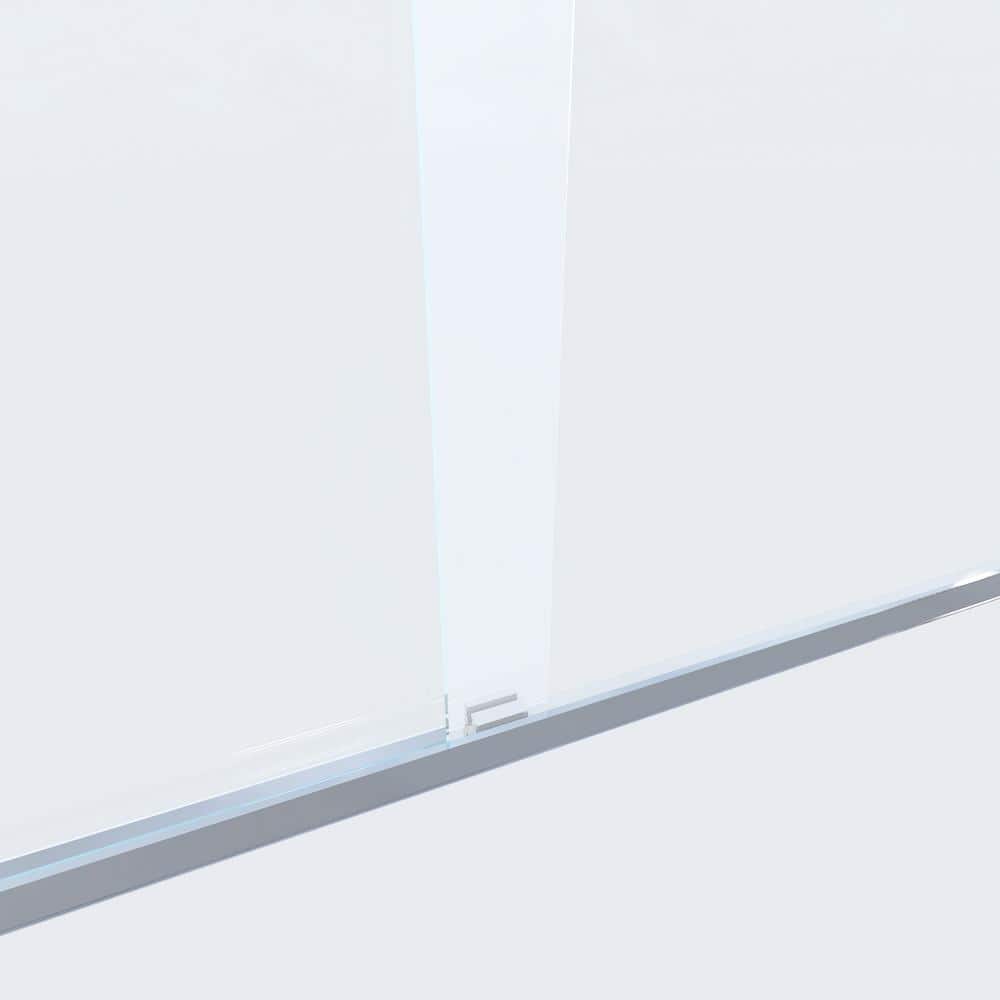 60'' Chrome Framed Sliding Shower Door with Clear Glass