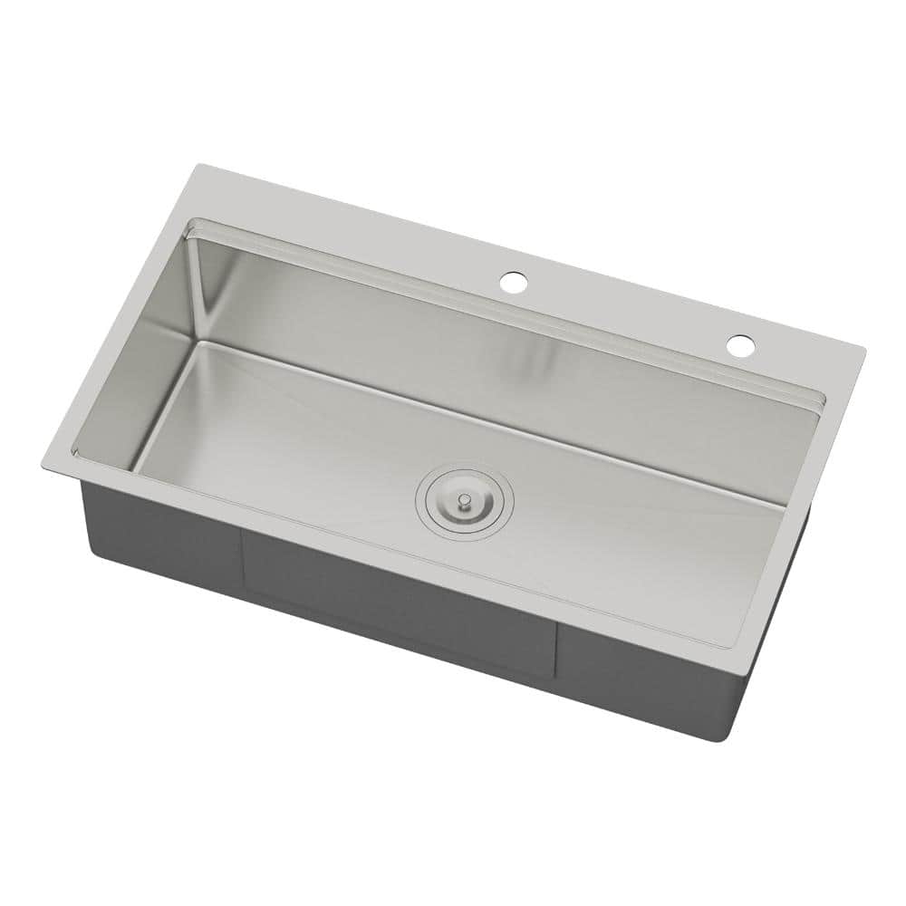 33 in. Drop-In Single Bowl Brushed Nickel Stainless Steel Kitchen Sink price history on PriceWatchPro