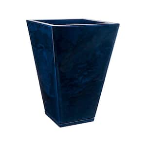 Zurique Medium Blue Marble Effect Plastic Resin Indoor and Outdoor Planter Bowl