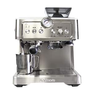 Elite 75-Cups, Silver and Stainless Steel Espresso Machine with Grinder and Milk Frothier