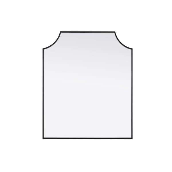 Black 30 in. W x 36 in. H Rectangle Wall Mirror