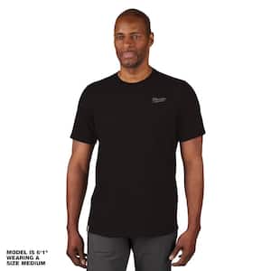 Men's X-Large Black Cotton/Polyester Short-Sleeve Hybrid Work T-Shirt