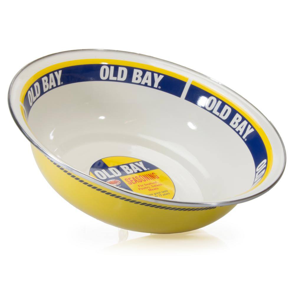 Yellow and Blue Ceramic 4 Qt Serving Bowl