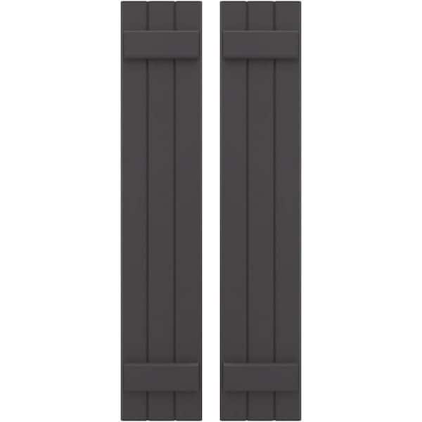 Ekena Millwork 10-1/2 in. W x 41 in. H Americraft 3-Board Exterior Real Wood Joined Board and Batten Shutters in Shadow Mountain