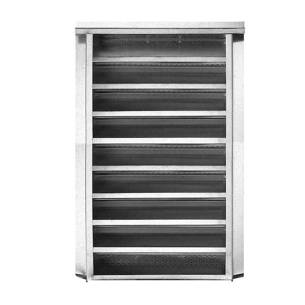 Gibraltar Building Products 14 in in. x 24 in in. Rectangular Metallic Galvanized Steel Built-in Screen Gable Louver Vent