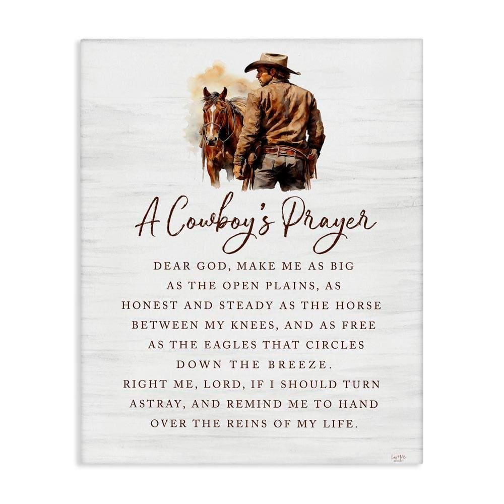 UPC 199235605224 product image for Heartfelt Cowboy's Prayer by Lux + Me Designs Unframed Religious Graphic Art Pri | upcitemdb.com
