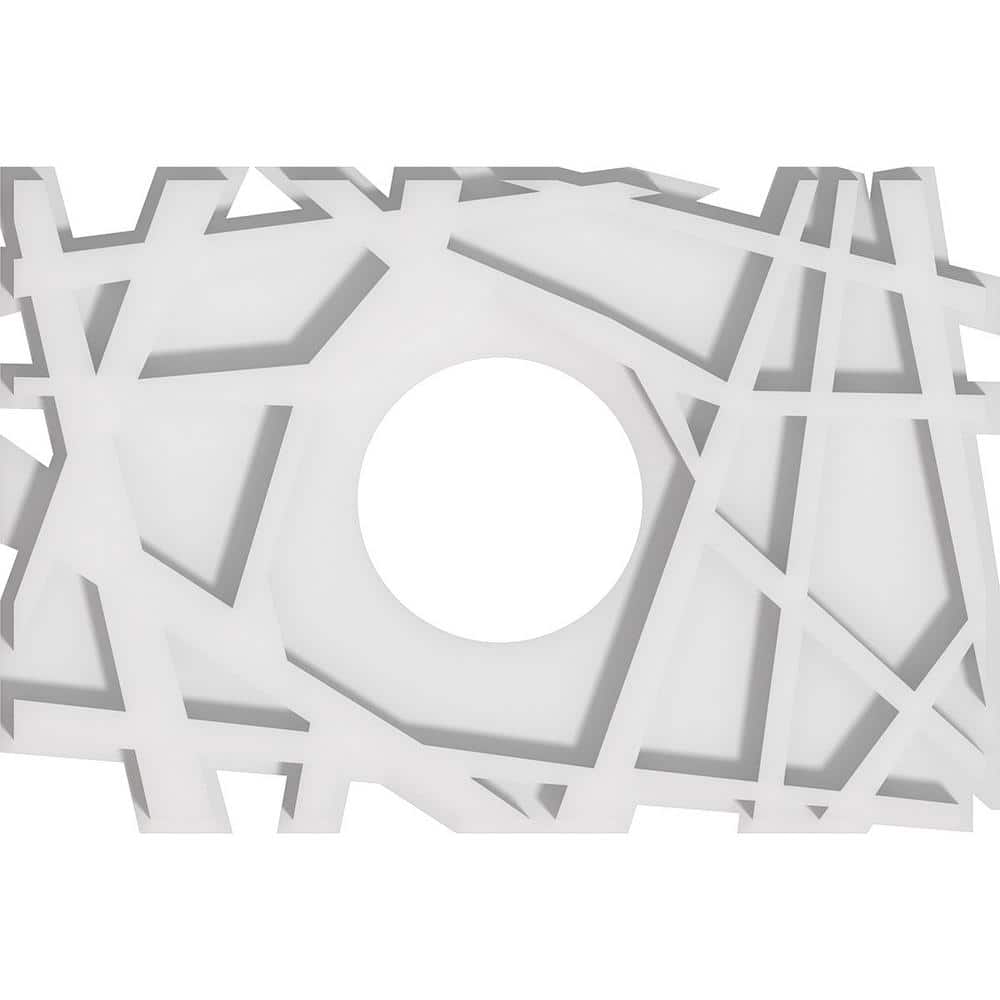 White PVC Contemporary Rectangular Ceiling Medallion