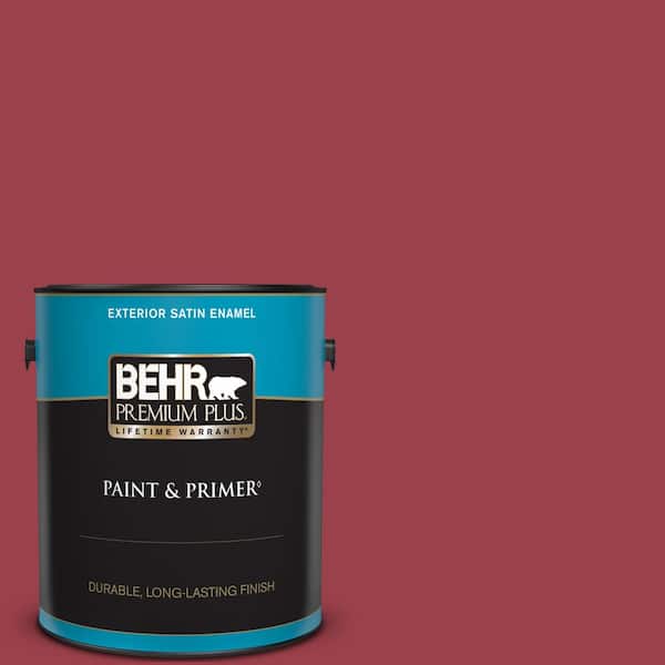 BEHR PREMIUM PLUS 1 gal. Home Decorators Collection #HDC-CL-01 Timeless Ruby Satin Enamel Exterior Paint & Primer