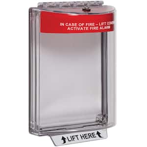 Universal Stopper Fire Pull Station Guard without Horn, Flush Mount, with Fire Label