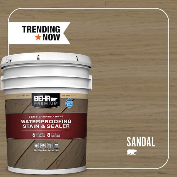5 gal. #ST-121 Sandal Semi-Transparent Waterproofing Exterior Wood Stain and Sealer