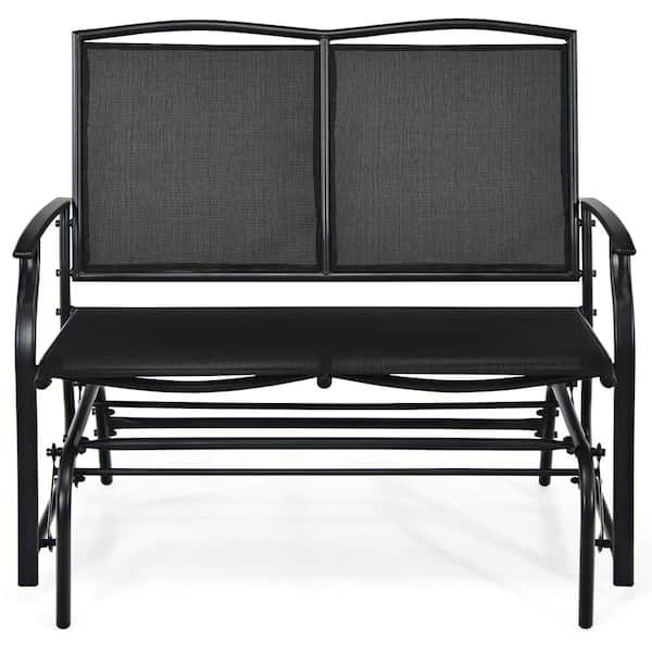 black wicker loveseat glider