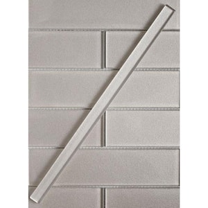 Cosmos 0.6 in. x 12 in. White Glass Glossy Pencil Liner Tile Trim (0.5 sq. ft./case) (10-pack)