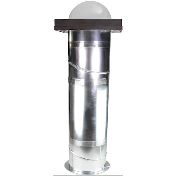 SUN-TEK 14 in. Impact Curb Mount Tubular Skylight Kit with Rigid Tunnel and Polycarbonate Insulated Dome