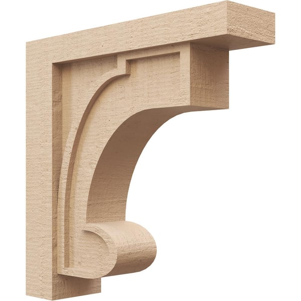 Ekena Millwork 5 in. x 20 in. x 20 in. Thin Alma Rough Cedar Woodgrain TimberThane Corbel, Primed Tan
