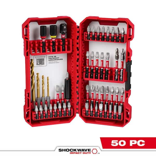 SHOCKWAVE Impact Duty Alloy Steel Screw Driver Drill Bit Set (50-Piece)