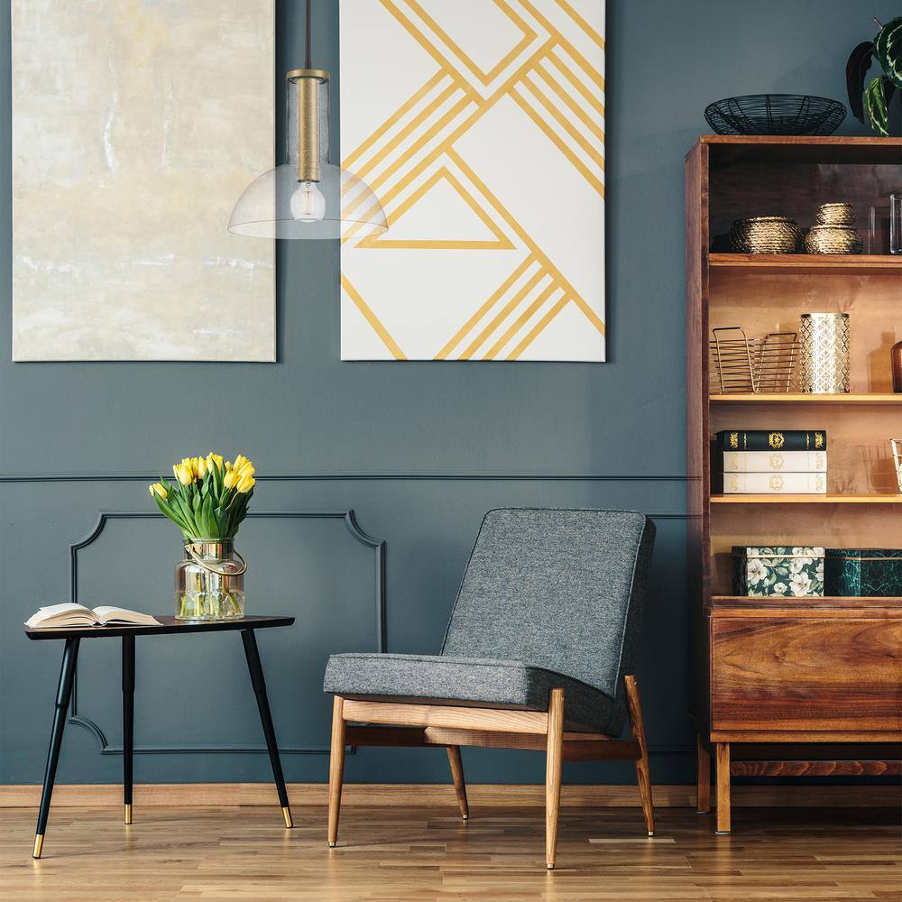 Nova 14-inch Matte Black and Brushed Gold Modern Pendant Light