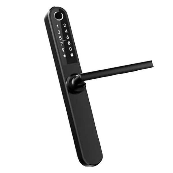 Keyless Entry Smart Lock 7-in-1 Unlocking Methods Stainless Steel Waterproof Mortise Lock with Handle Black
