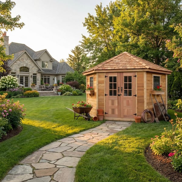 Outdoor Living Today 9 ft. x 9 ft. Penthouse Cedar Garden Shed