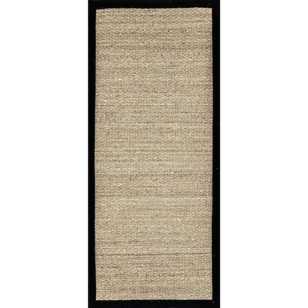 nuLOOM Elijah Seagrass with Border Black 3 ft. x 6 ft. Runner Rug