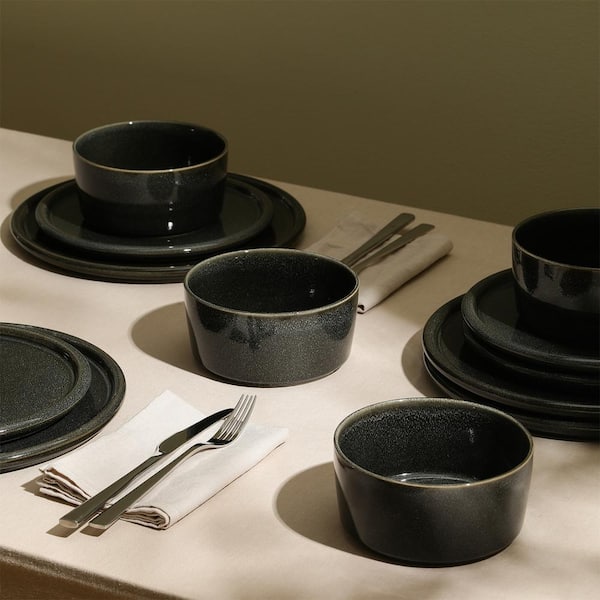 Stone Lain Grey Matte Dinner Set STONE LAIN Eden 12-Piece Charcoal