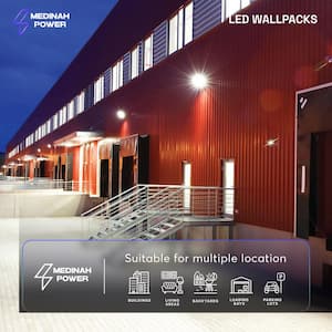 250-Watt Equivalent Integrated LED Outdoor Bronze Wallpack Light, 8000 Lumens, 4000K Bright white light, Dusk-to-Dawn